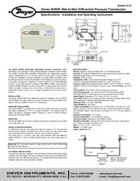 Thumbnail of document Manual - WWDP Differential Pressure Transmitter